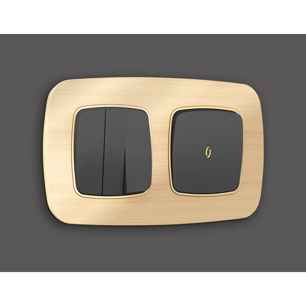 Фото 2 Накладка для 3-клавишного выключателя Ambrella volt Omega OP9050 цвет графит Фото 2 Накладка для 3-клавишного выключателя Ambrella volt Omega OP9050 цвет графит