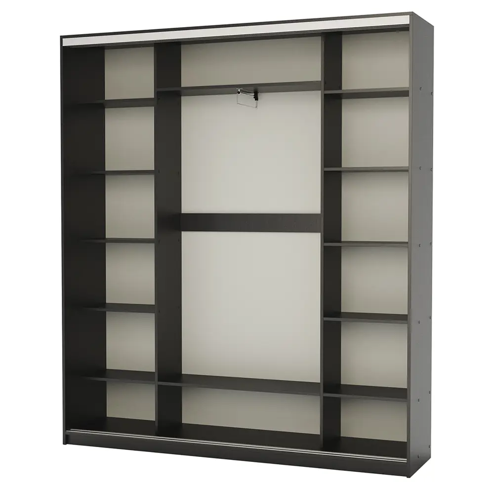 Фото 5 Шкаф-купе Гамма 240x200x45 см 12 полок ЛДСП цвет венге