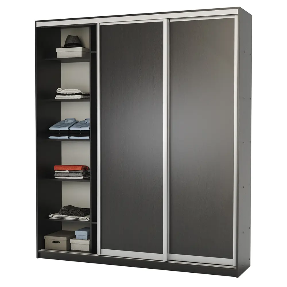 Фото 3 Шкаф-купе Гамма 240x200x45 см 12 полок ЛДСП цвет венге