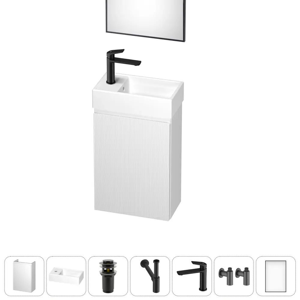 Фото Тумба с раковиной подвесная Wellsee WC Area 20216916R для ванной Фото Тумба с раковиной подвесная Wellsee WC Area 20216916R для ванной