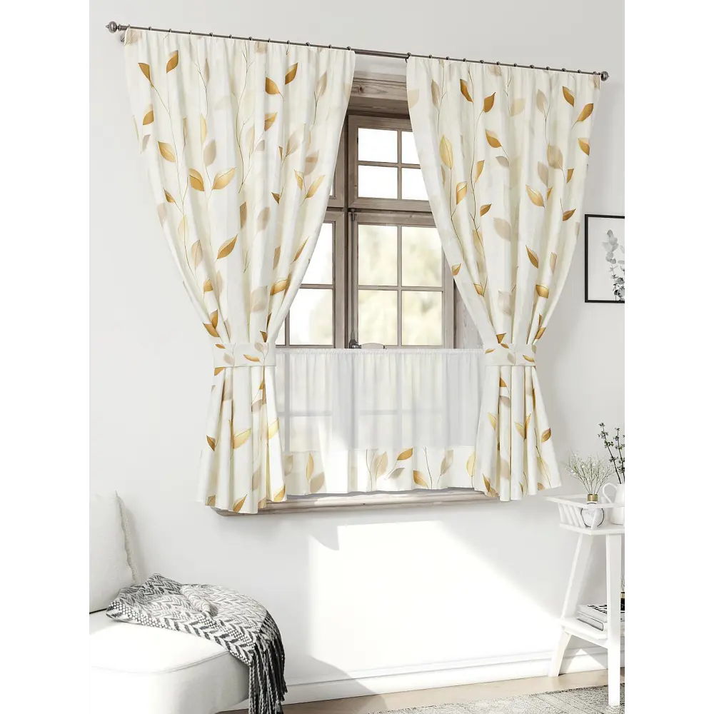 Фото 3 Комплект штор Comfy way Иномик - 28 CW705028-160 на шторной ленте 160x150 см цвет бежевый Фото 3 Комплект штор Comfy way Иномик - 28 CW705028-160 на шторной ленте 160x150 см цвет бежевый