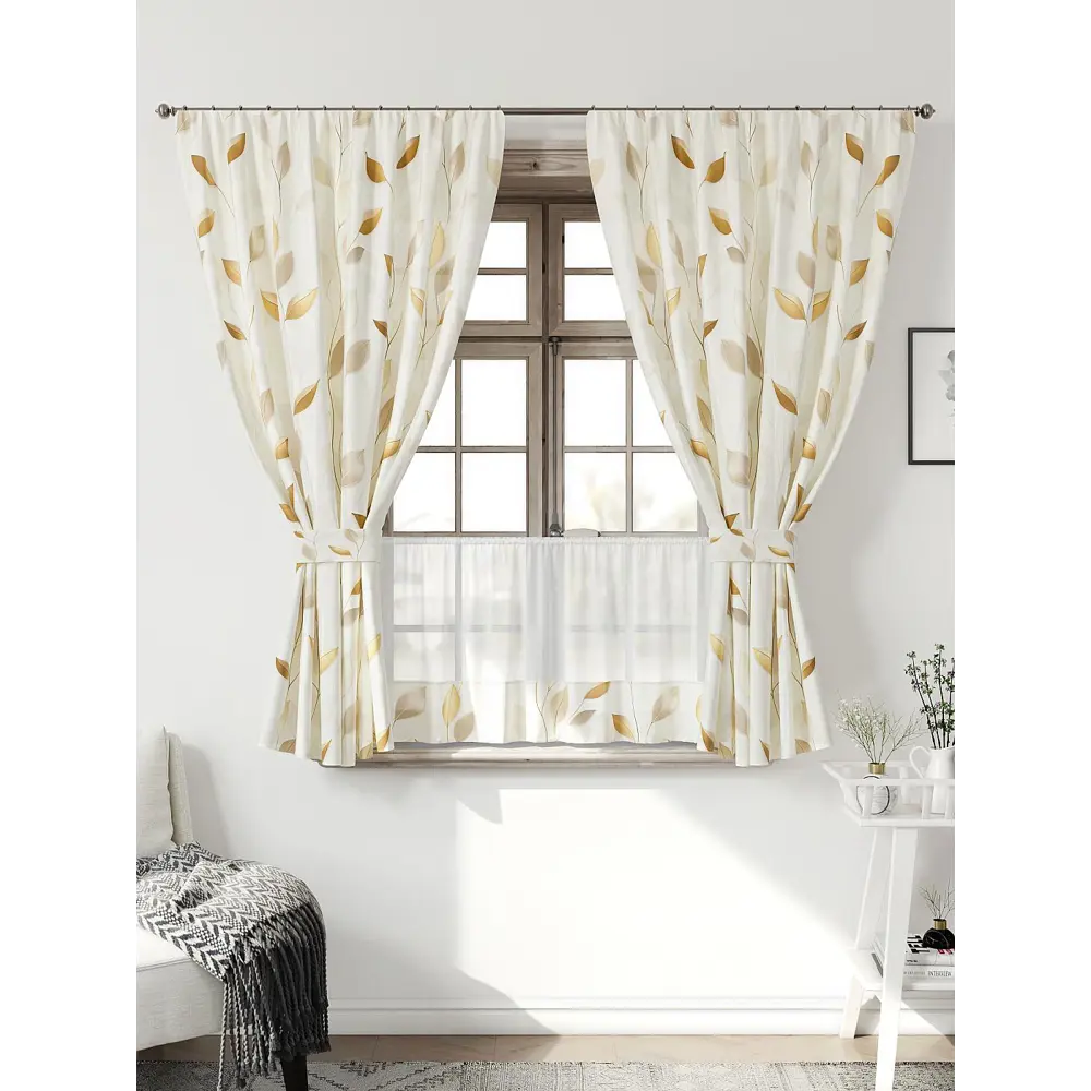 Фото Комплект штор Comfy way Иномик - 28 CW705028-160 на шторной ленте 160x150 см цвет бежевый Фото Комплект штор Comfy way Иномик - 28 CW705028-160 на шторной ленте 160x150 см цвет бежевый