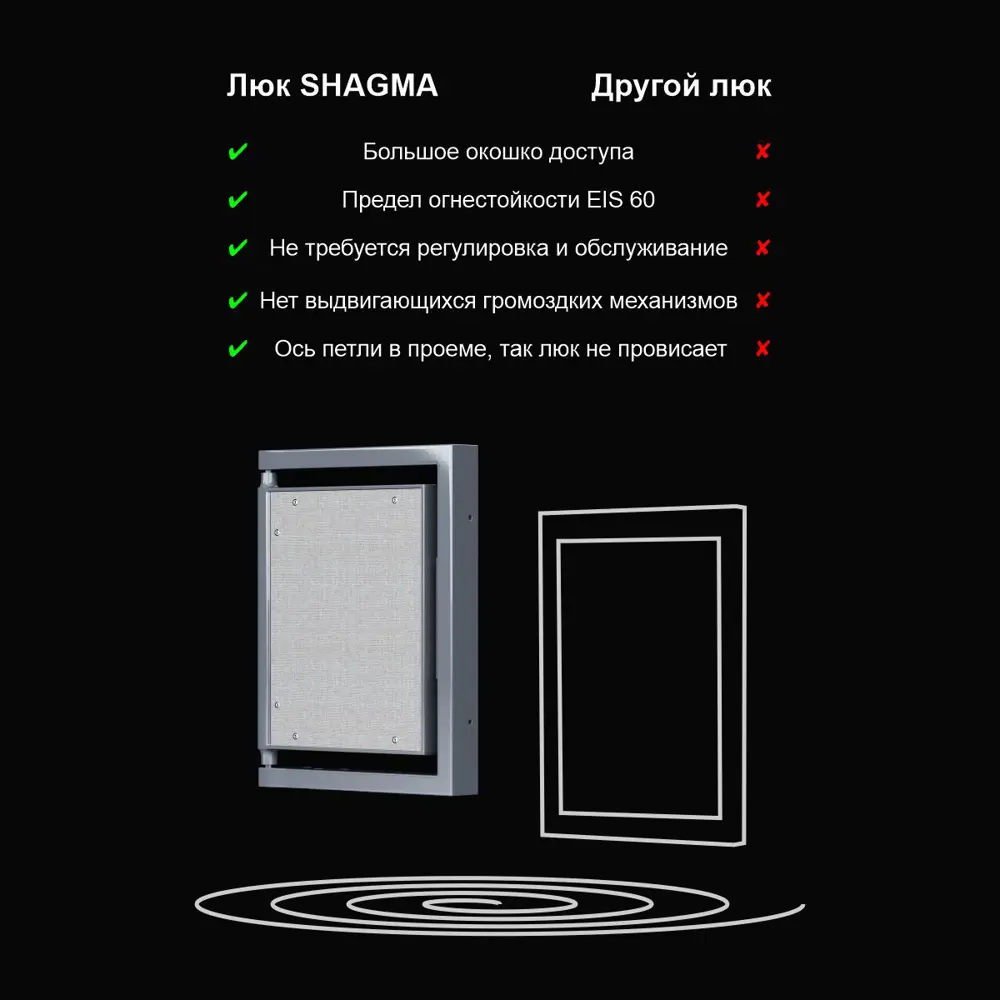 Фото 5 Ревизионный лючок Shagma Ш-00005893 одностворчатый под плитку 40x80