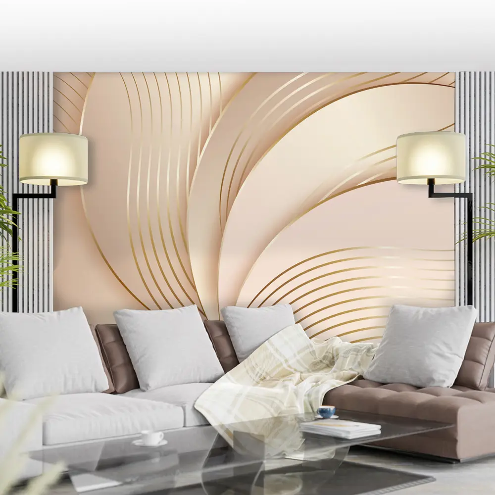 Фото 4 Фотообои флизелиновые Urban Style Абстрактные волны бежево-розовые UST6807, 200x135 см Фото 4 Фотообои флизелиновые Urban Style Абстрактные волны бежево-розовые UST6807, 200x135 см