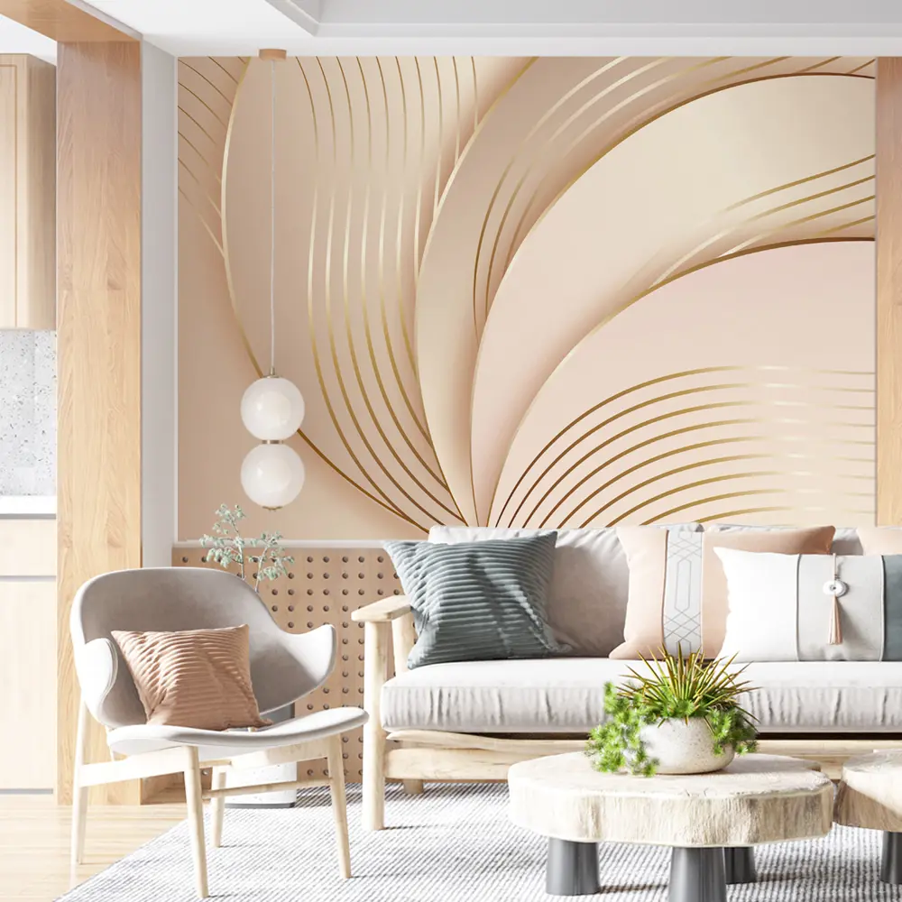 Фото 13 Фотообои флизелиновые Urban Style Абстрактные волны бежево-розовые UST6807, 200x135 см Фото 13 Фотообои флизелиновые Urban Style Абстрактные волны бежево-розовые UST6807, 200x135 см