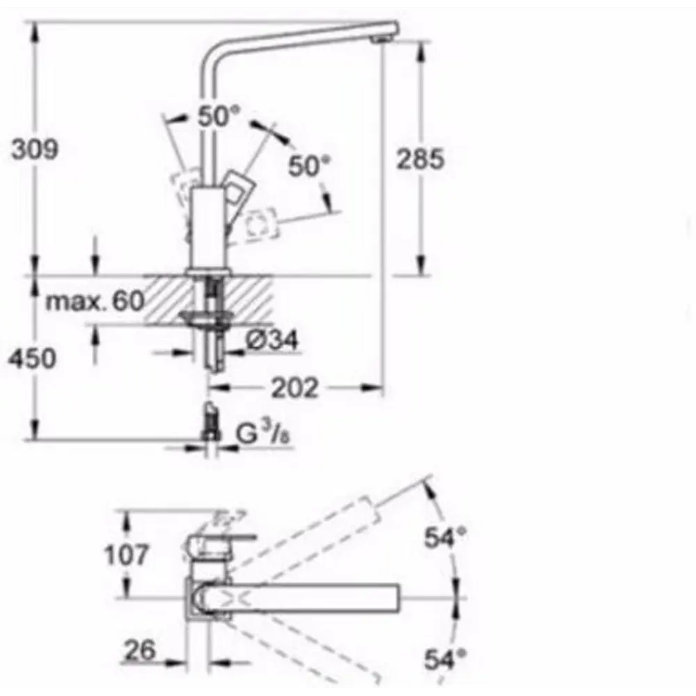 Фото 2 Смеситель для раковины Grohe Eurocube 31255000 Фото 2 Смеситель для раковины Grohe Eurocube 31255000