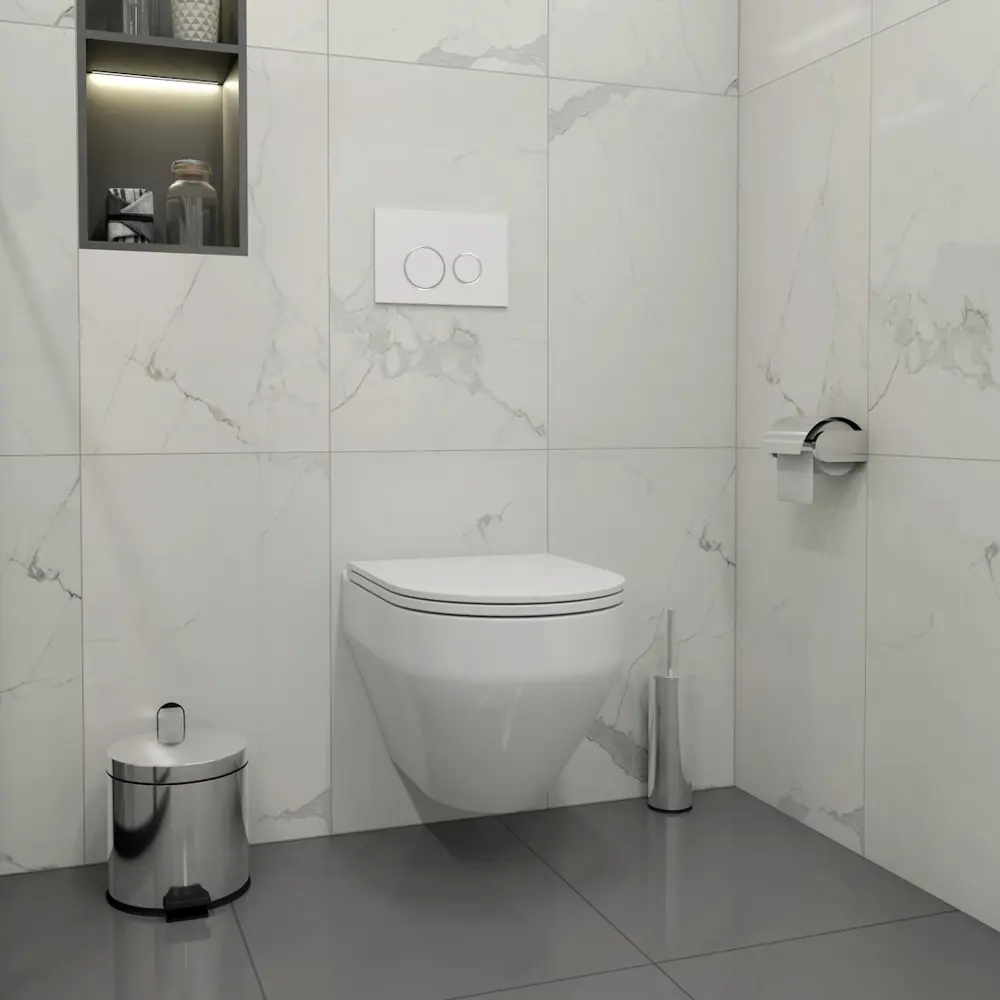 Фото 3 Инсталляция с унитазом комплект 5 в 1 Teymi F13495 унитаз подвесной безободковый Demi кнопка белая/хром Фото 3 Инсталляция с унитазом комплект 5 в 1 Teymi F13495 унитаз подвесной безободковый Demi кнопка белая/хром