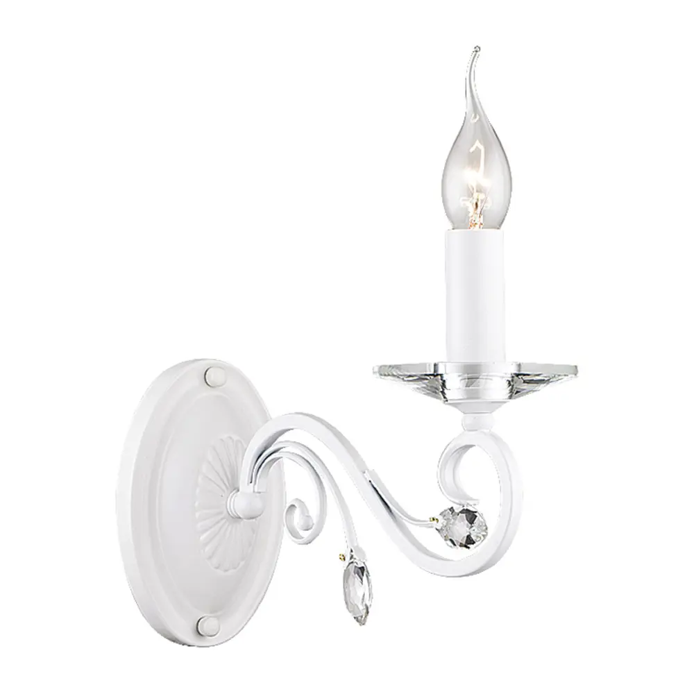 Фото Настенный светильник Favourite Lanta Fv_1733-1w цвет белый/прозрачный Фото Настенный светильник Favourite Lanta Fv_1733-1w цвет белый/прозрачный