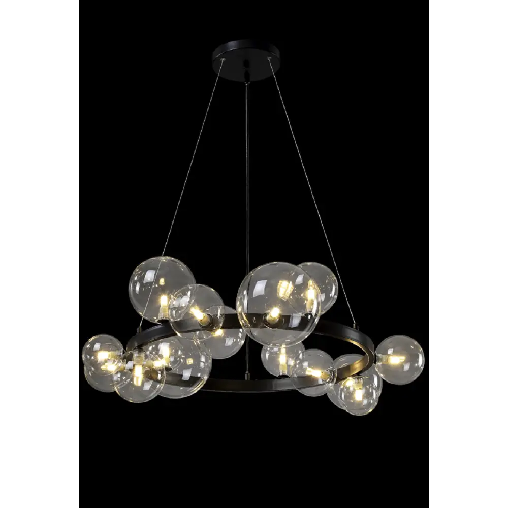Фото 4 Люстра подвесная Crystal Lux Agata sp15 v2 black-transparente 15 ламп 21 м² цвет черный Фото 4 Люстра подвесная Crystal Lux Agata sp15 v2 black-transparente 15 ламп 21 м² цвет черный