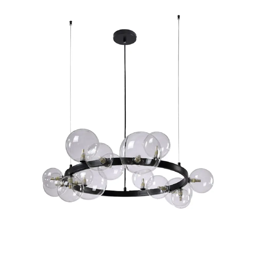 Фото Люстра подвесная Crystal Lux Agata sp15 v2 black-transparente 15 ламп 21 м² цвет черный Фото Люстра подвесная Crystal Lux Agata sp15 v2 black-transparente 15 ламп 21 м² цвет черный