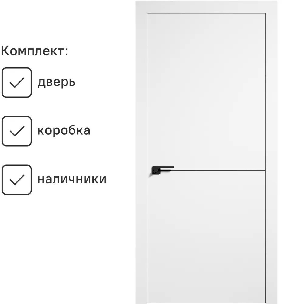 Фото Комплект межкомнатной двери Citydoors Урбан-10 200x70см эмаль глухая цвет белый с замком и петлями Фото Комплект межкомнатной двери Citydoors Урбан-10 200x70см эмаль глухая цвет белый с замком и петлями