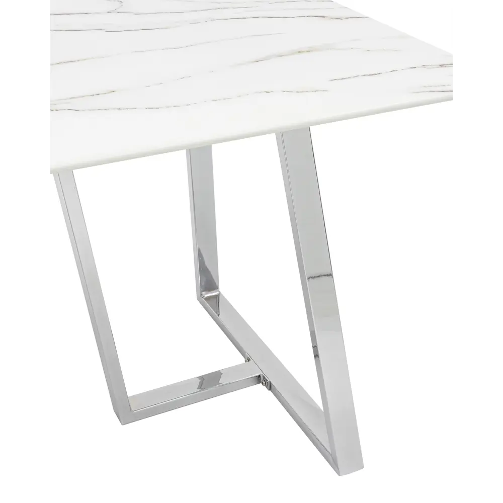 Фото 3 Кухонный стол прямоугольный Stool group Даллас 160x160 см стекло цвет белый Фото 3 Кухонный стол прямоугольный Stool group Даллас 160x160 см стекло цвет белый