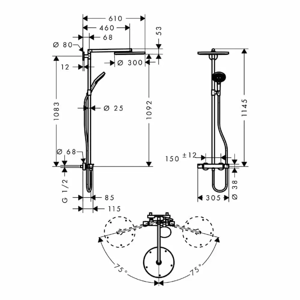 Фото 3 Душевая система Hansgrohe 27114000 Фото 3 Душевая система Hansgrohe 27114000