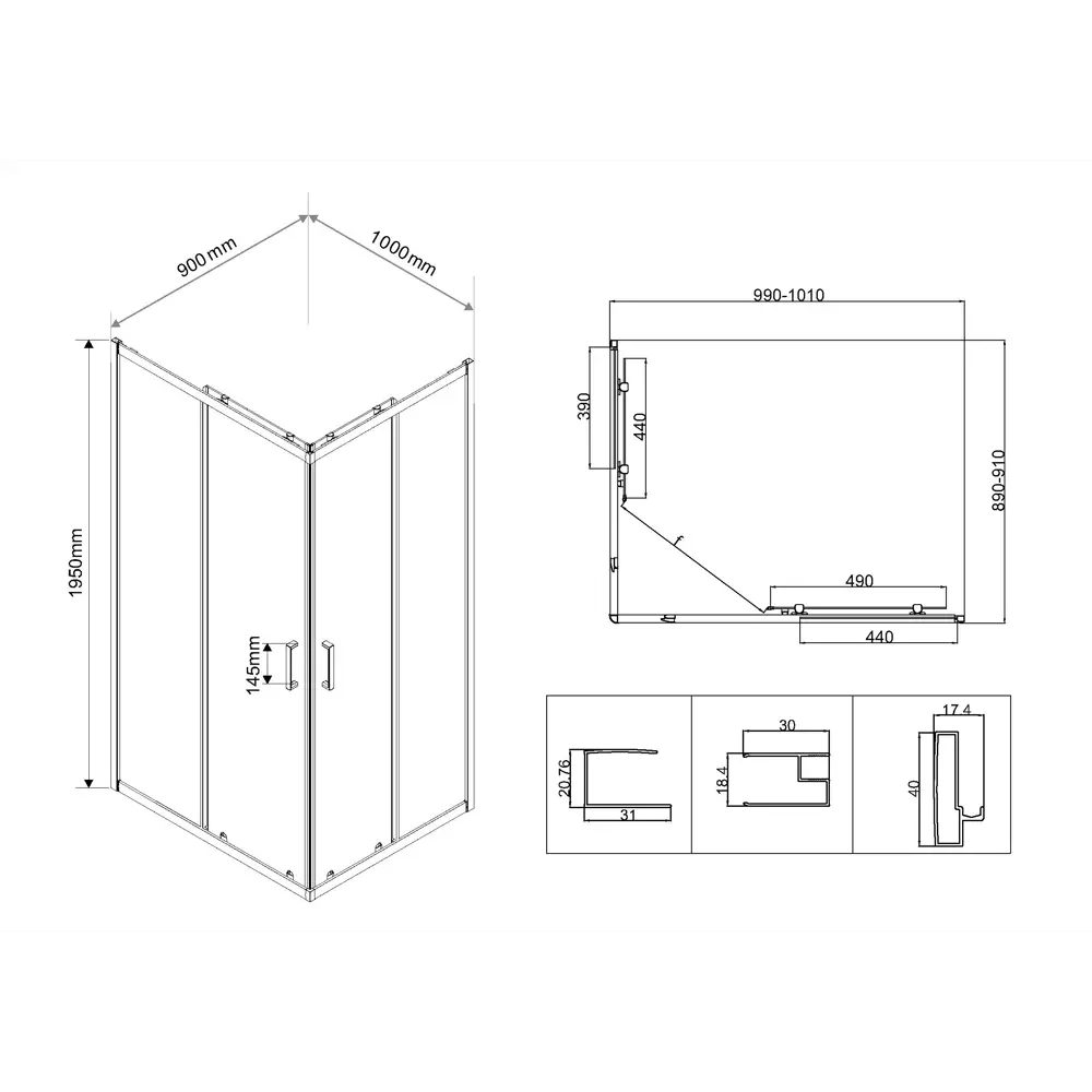 Фото 9 Душевой уголок Vincea city VSFW-101TMB VSS-5CT900CLB прямоугольный 90x90см черный профиль эффект стекла прозрачный Фото 9 Душевой уголок Vincea city VSFW-101TMB VSS-5CT900CLB прямоугольный 90x90см черный профиль эффект стекла прозрачный