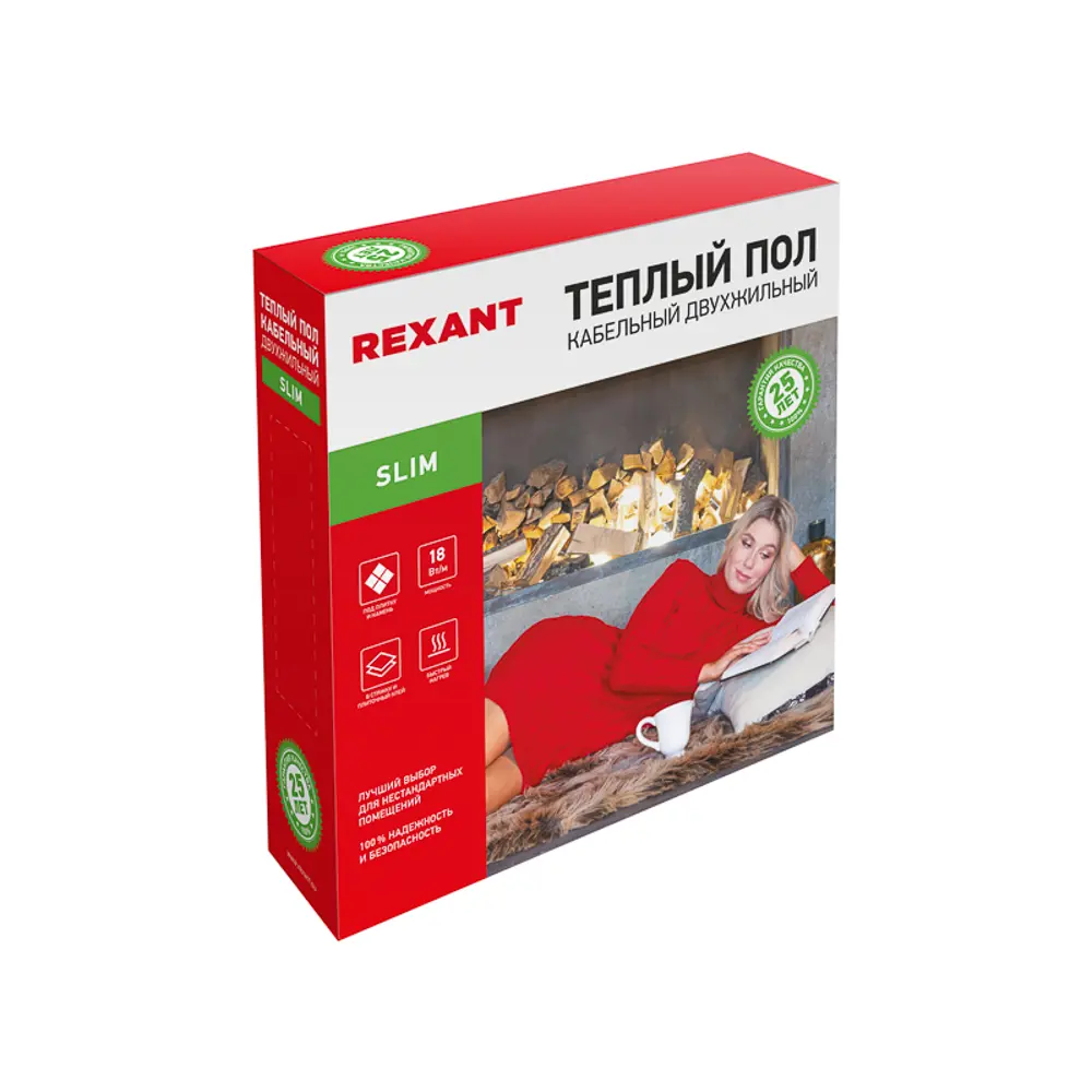 Фото 3 Нагревательный кабель для теплого пола Rexant 2.5 м² 370 Вт Фото 3 Нагревательный кабель для теплого пола Rexant 2.5 м² 370 Вт