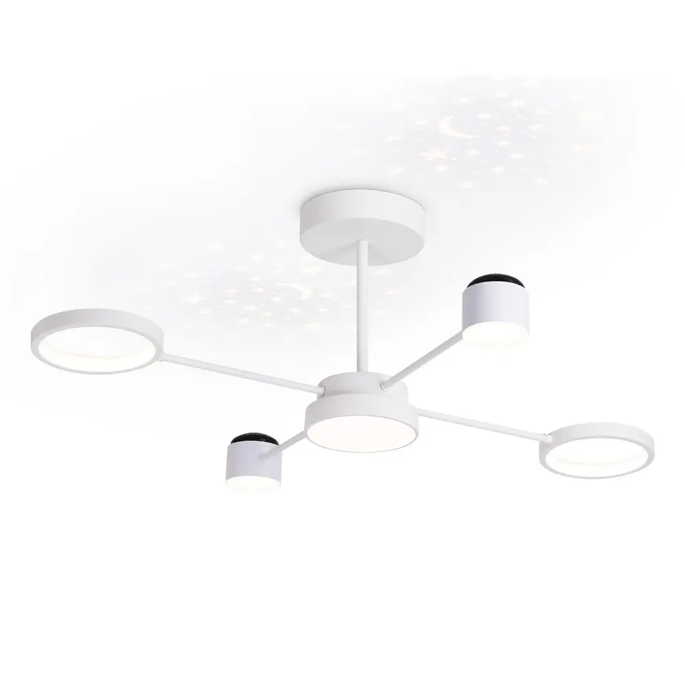 Фото 4 Люстра на штанге светодиодная Ambrella light Fl51631 с пультом управления 24 м² нейтральный белый свет цвет белый