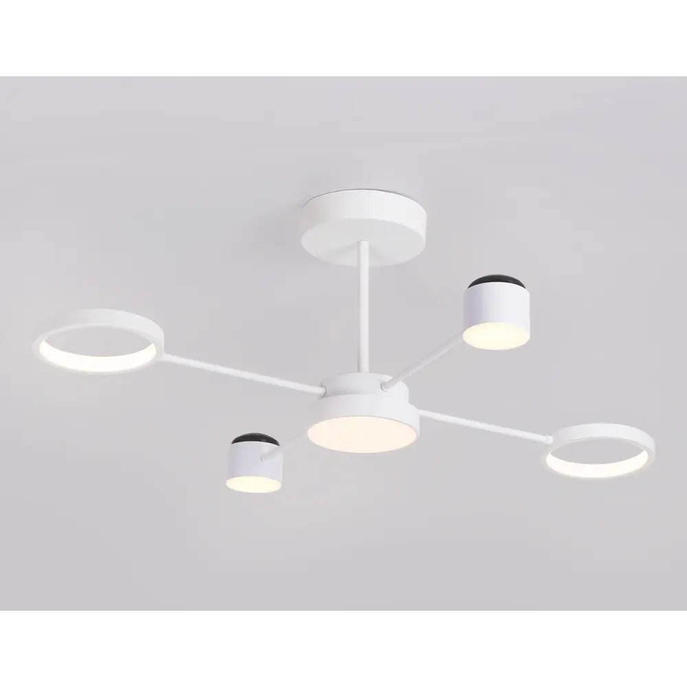 Фото 9 Люстра на штанге светодиодная Ambrella light Fl51631 с пультом управления 24 м² нейтральный белый свет цвет белый