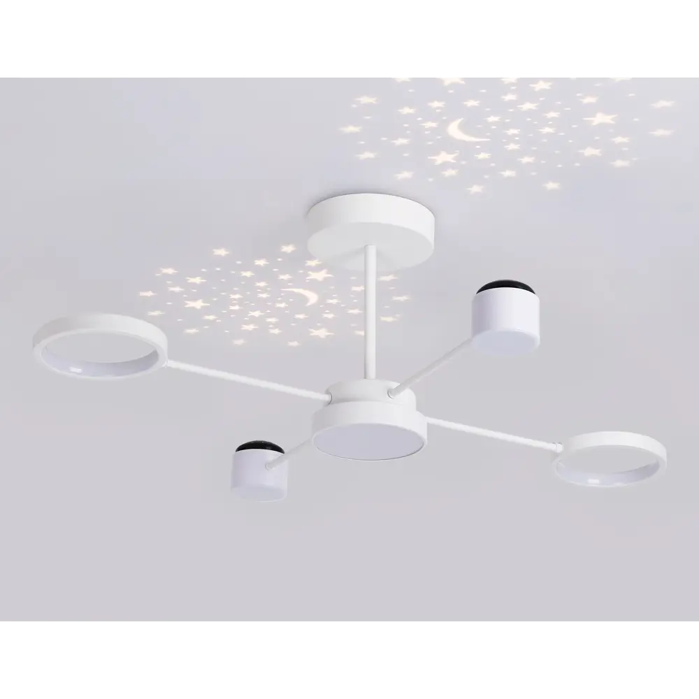 Фото 12 Люстра на штанге светодиодная Ambrella light Fl51631 с пультом управления 24 м² нейтральный белый свет цвет белый