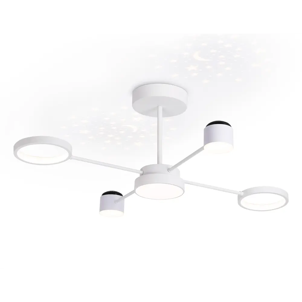 Фото 3 Люстра на штанге светодиодная Ambrella light Fl51631 с пультом управления 24 м² нейтральный белый свет цвет белый