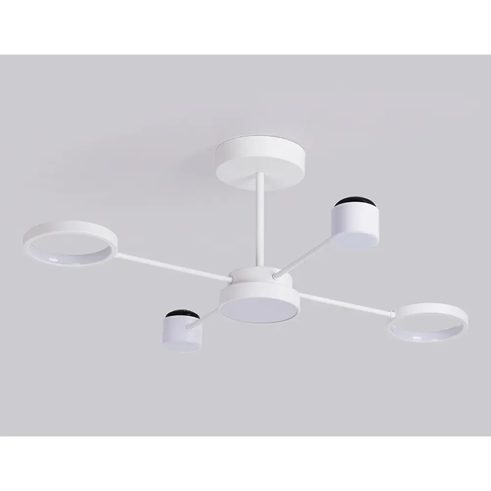 Фото 13 Люстра на штанге светодиодная Ambrella light Fl51631 с пультом управления 24 м² нейтральный белый свет цвет белый