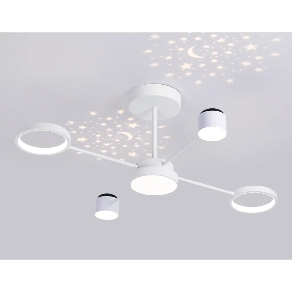 Фото 5 Люстра на штанге светодиодная Ambrella light Fl51631 с пультом управления 24 м² нейтральный белый свет цвет белый