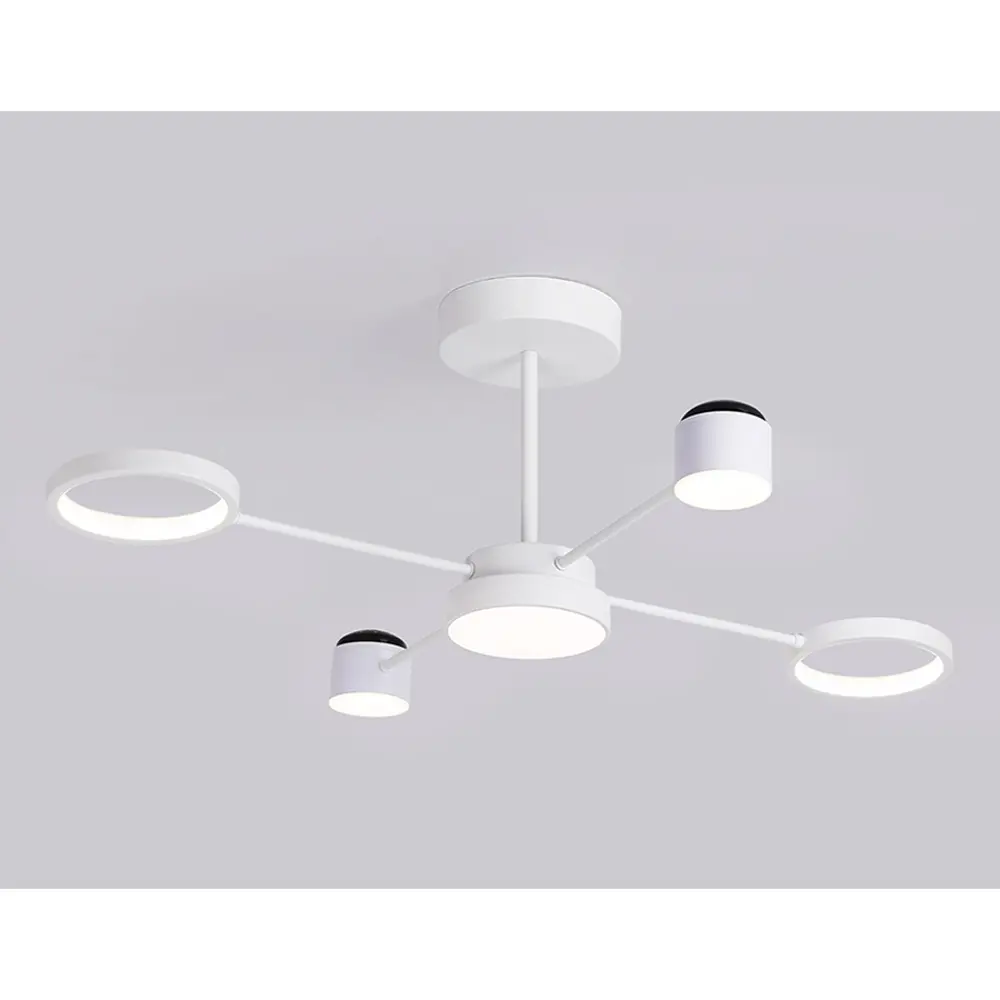 Фото 10 Люстра на штанге светодиодная Ambrella light Fl51631 с пультом управления 24 м² нейтральный белый свет цвет белый