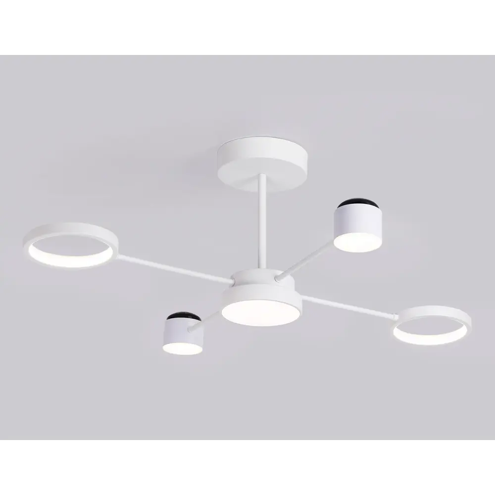Фото 7 Люстра на штанге светодиодная Ambrella light Fl51631 с пультом управления 24 м² нейтральный белый свет цвет белый
