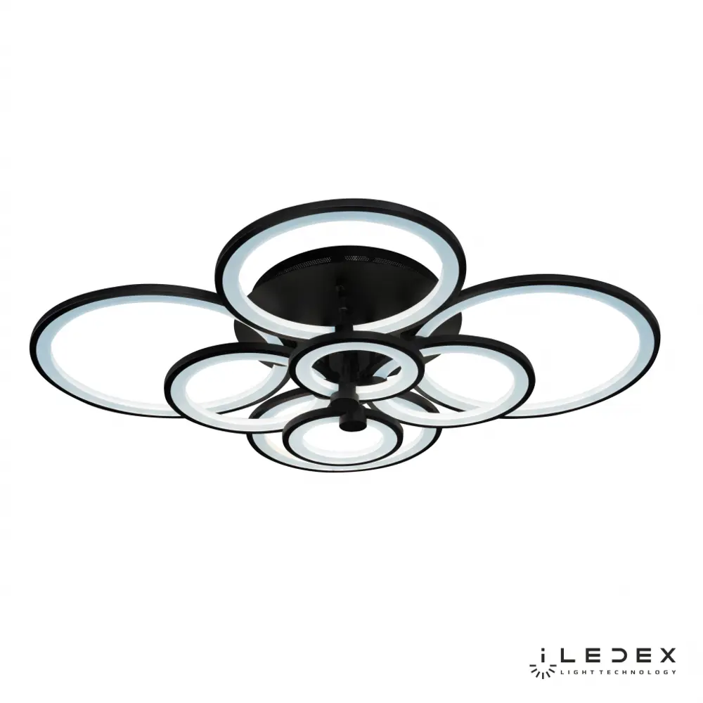 Фото Люстра потолочная светодиодная iLedex A001_8 BK с пультом управления, 30 м², цвет белый Фото Люстра потолочная светодиодная iLedex A001_8 BK с пультом управления, 30 м², цвет белый