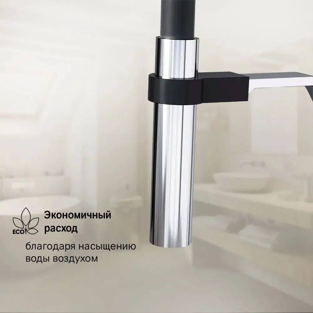 Фото 3 Смеситель для кухни Am.pm F7713000 гибкий излив 44 см цвет черный Фото 3 Смеситель для кухни Am.pm F7713000 гибкий излив 44 см цвет черный
