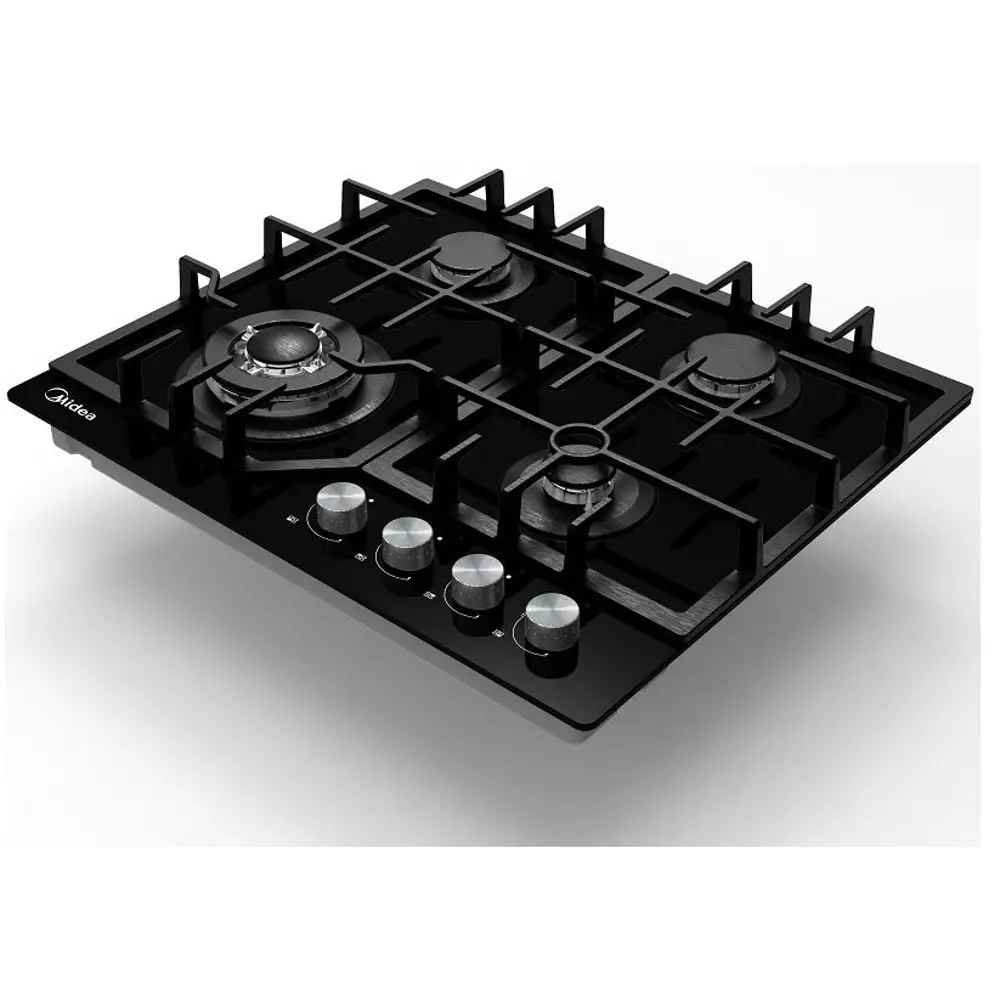 Фото 4 Газовая варочная панель Midea MG643TGB 60 см 4 конфорки цвет черный Фото 4 Газовая варочная панель Midea MG643TGB 60 см 4 конфорки цвет черный