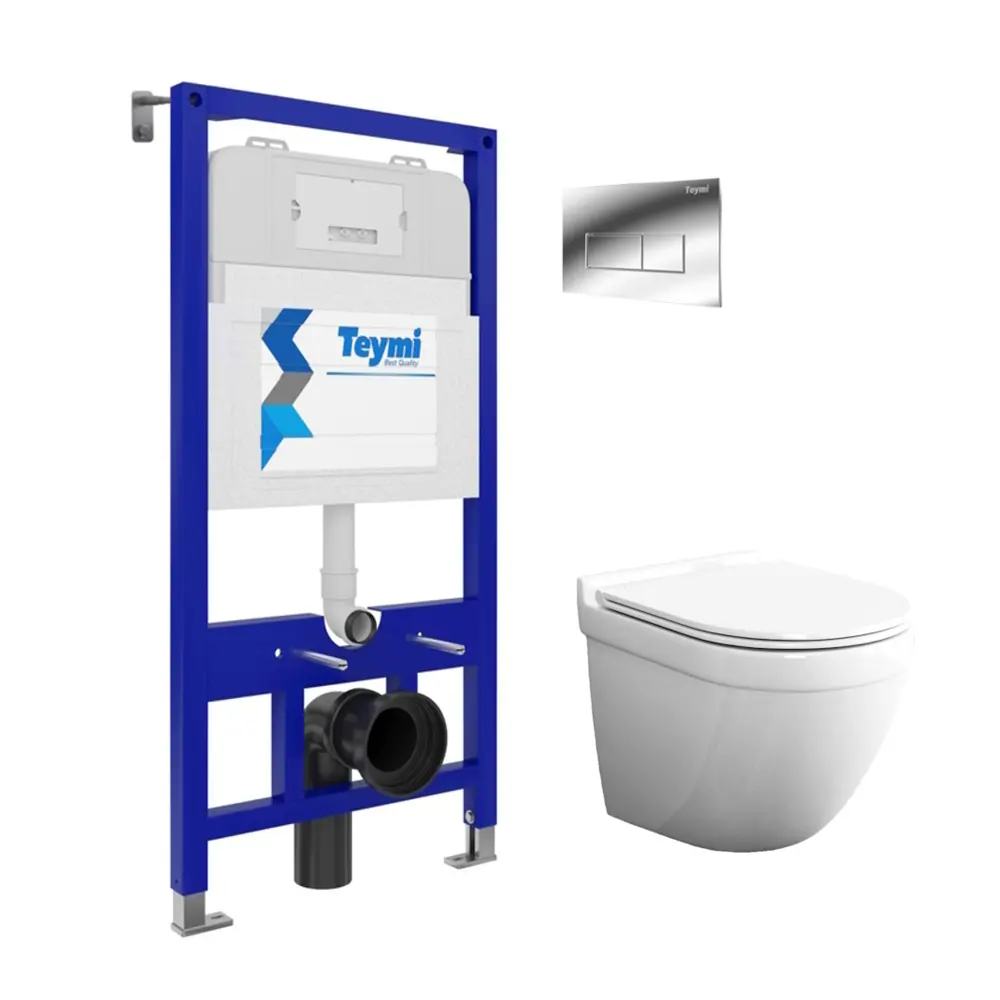 Фото Комплект Teymi T70741 5 в 1: Инсталляция Aina 52, клавиша смыва Helmi хром, подвесной унитаз с микролифтом Iva, крепеж Фото Комплект Teymi T70741 5 в 1: Инсталляция Aina 52, клавиша смыва Helmi хром, подвесной унитаз с микролифтом Iva, крепеж