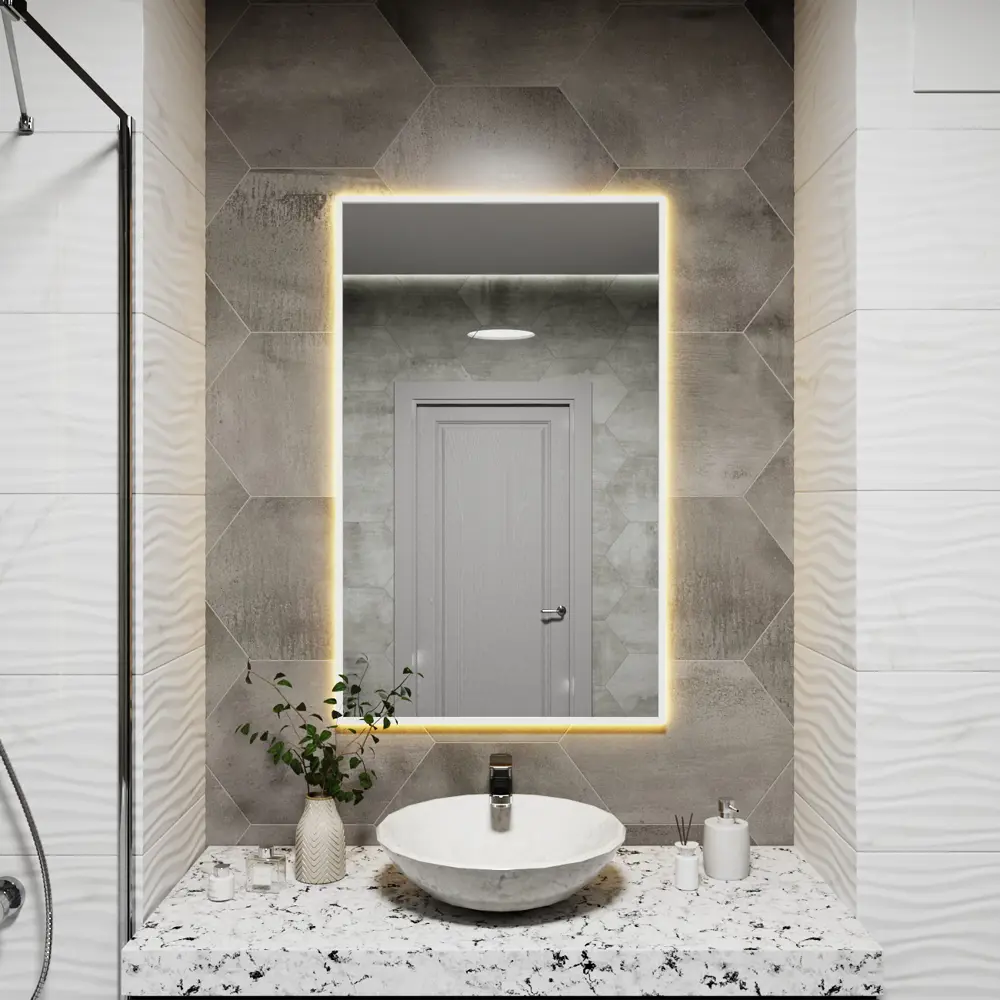 Фото Зеркало со встроенной подсветкой One mirror 11070бст 70x110 см Фото Зеркало со встроенной подсветкой One mirror 11070бст 70x110 см