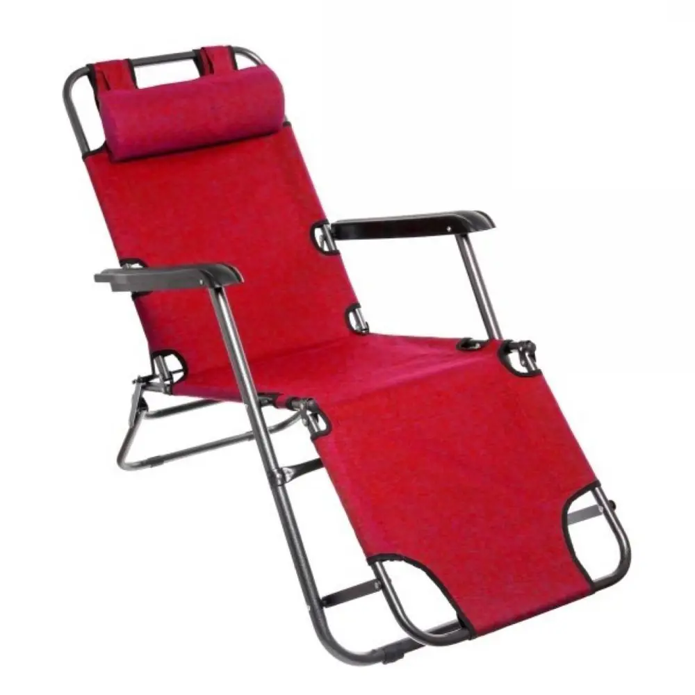 Фото Шезлонг Добросад Комфорт 600 см 153 см 790 см металл/полиэстер красный
