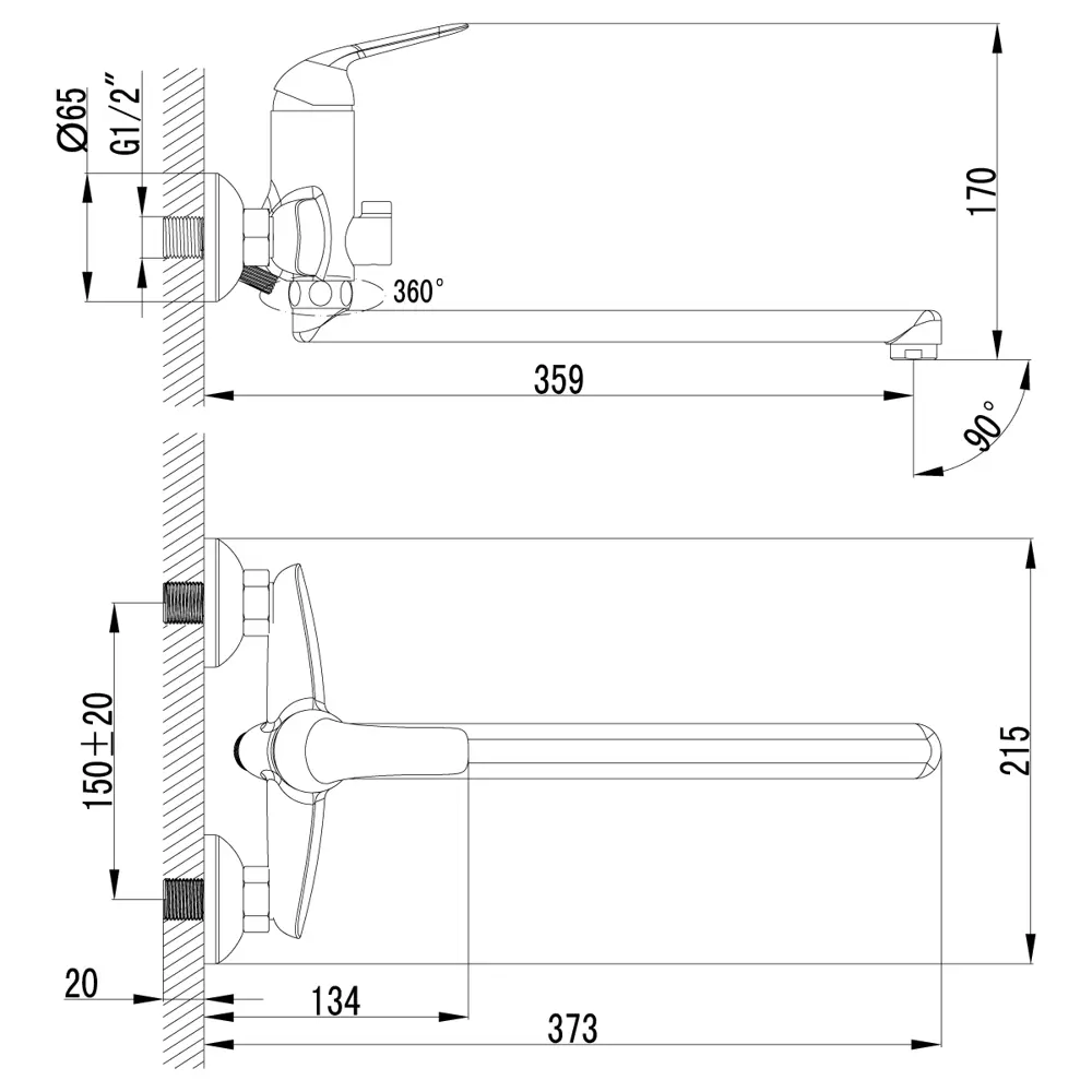 Фото 4 Смеситель для ванны lemark plus Advance LM1251C Фото 4 Смеситель для ванны lemark plus Advance LM1251C