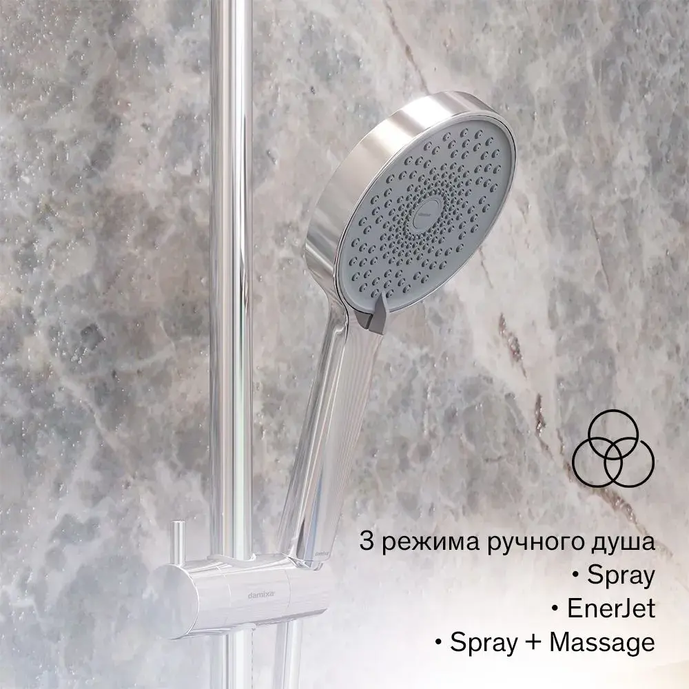 Фото 3 Душевая стойка Damixa 947000000 947000000_7214 3 режимная цвет хром Фото 3 Душевая стойка Damixa 947000000 947000000_7214 3 режимная цвет хром