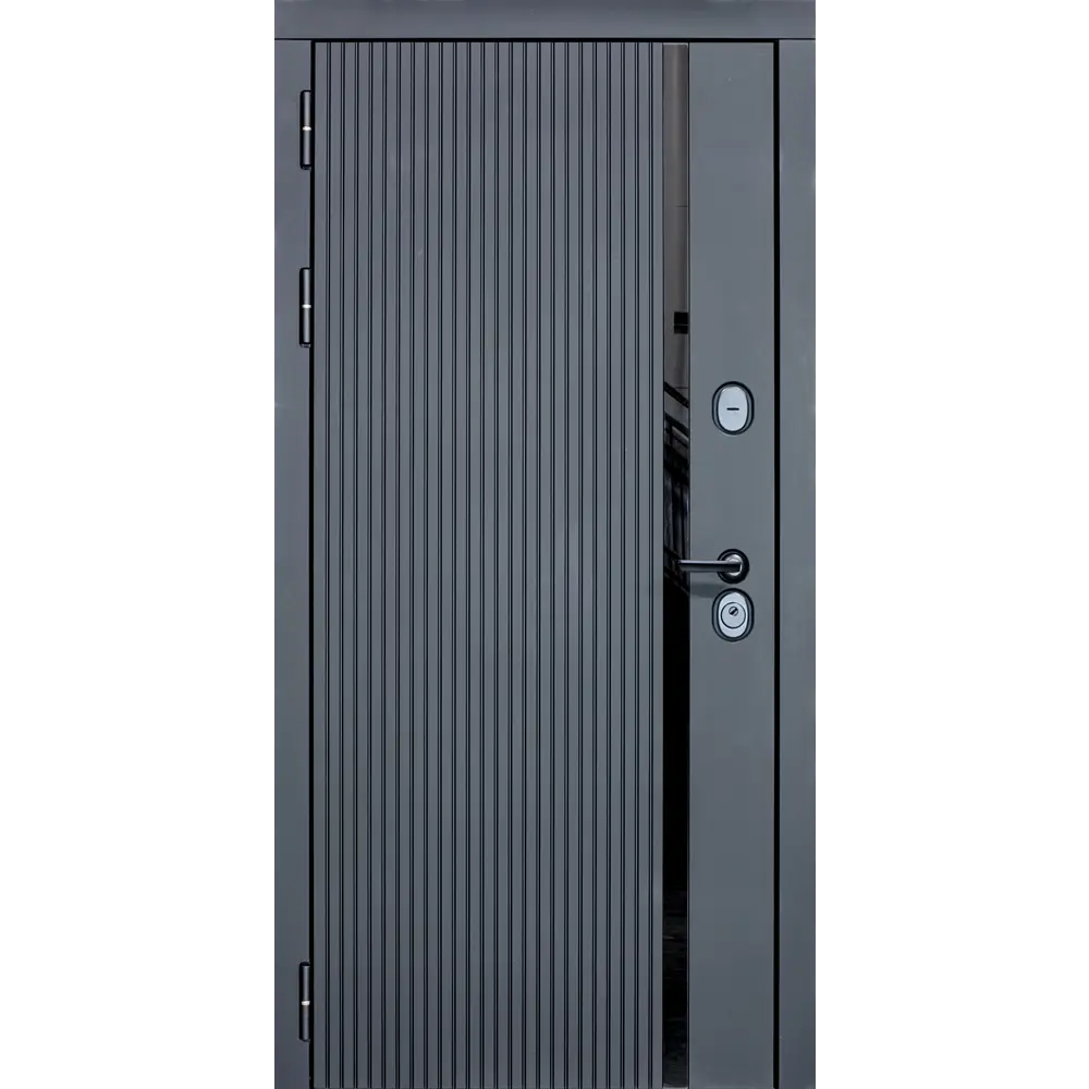 Фото 2 Входная дверь Diva ДХ-46 205x96см левый черный кварц/Д11 белый софт