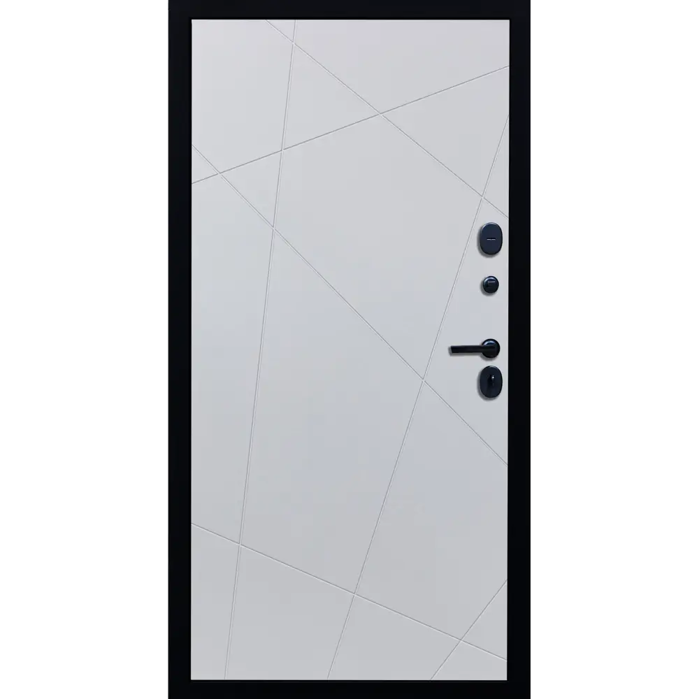 Фото Входная дверь Diva ДХ-46 205x96см левый черный кварц/Д11 белый софт