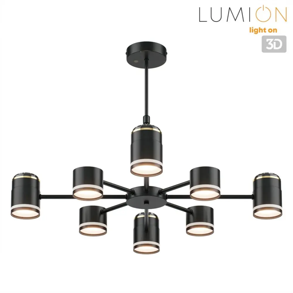 Фото 5 Люстра на штанге Lumion Virsava Lmn_8234_8c 8 ламп 16 м² цвет черный Фото 5 Люстра на штанге Lumion Virsava Lmn_8234_8c 8 ламп 16 м² цвет черный