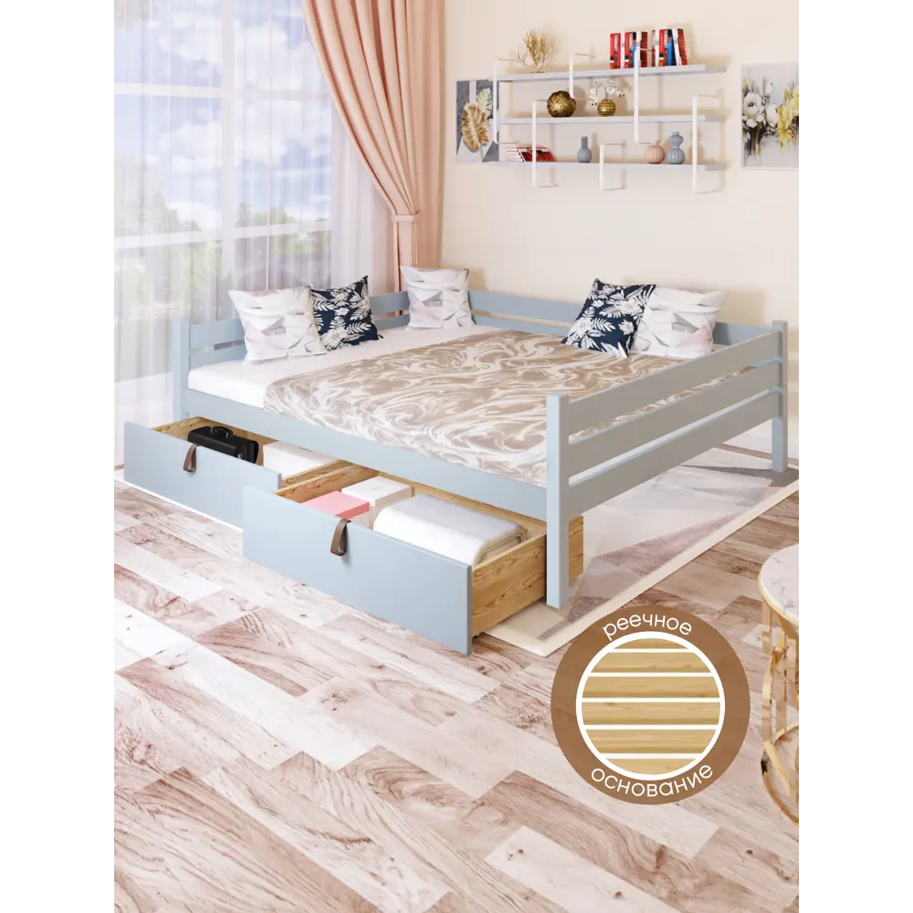 Фото 5 Кровать Solarius Tahta140-190gol-2yash 150 x 63 x 200 см сосна цвет голубой Фото 5 Кровать Solarius Tahta140-190gol-2yash 150 x 63 x 200 см сосна цвет голубой