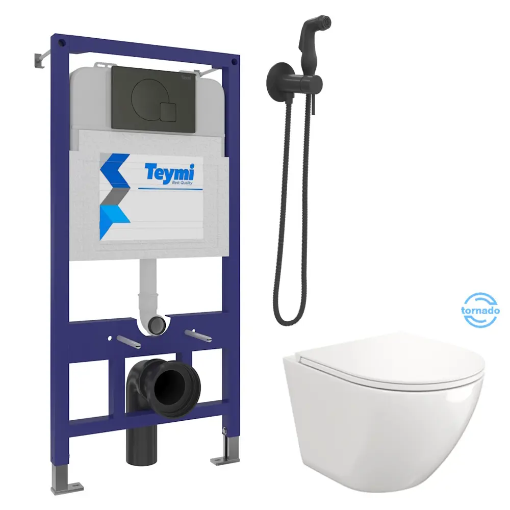 Фото 2 Комплект инсталляция с унитазом Teymi Lina f08095 цвет белый Фото 2 Комплект инсталляция с унитазом Teymi Lina f08095 цвет белый