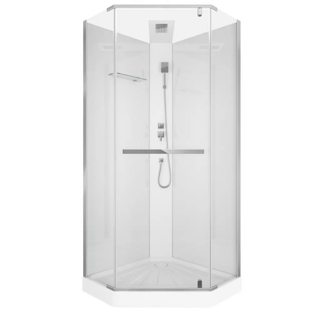 Фото Душевая кабина Ceruttispa Chika 901T 90x90см без крыши профиль хром стекло прозрачное Фото Душевая кабина Ceruttispa Chika 901T 90x90см без крыши профиль хром стекло прозрачное