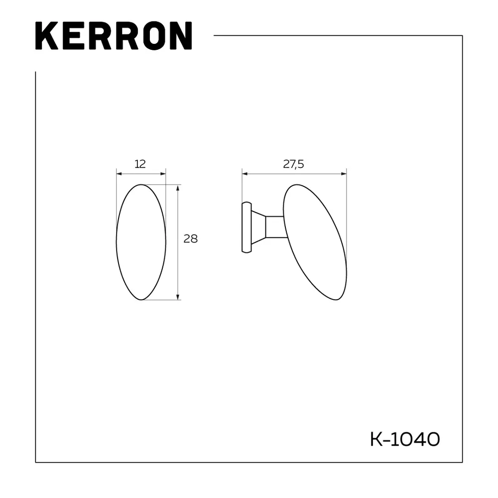 Фото 2 Мебельная ручка-кнопка Kerron хром K-1040 Фото 2 Мебельная ручка-кнопка Kerron хром K-1040