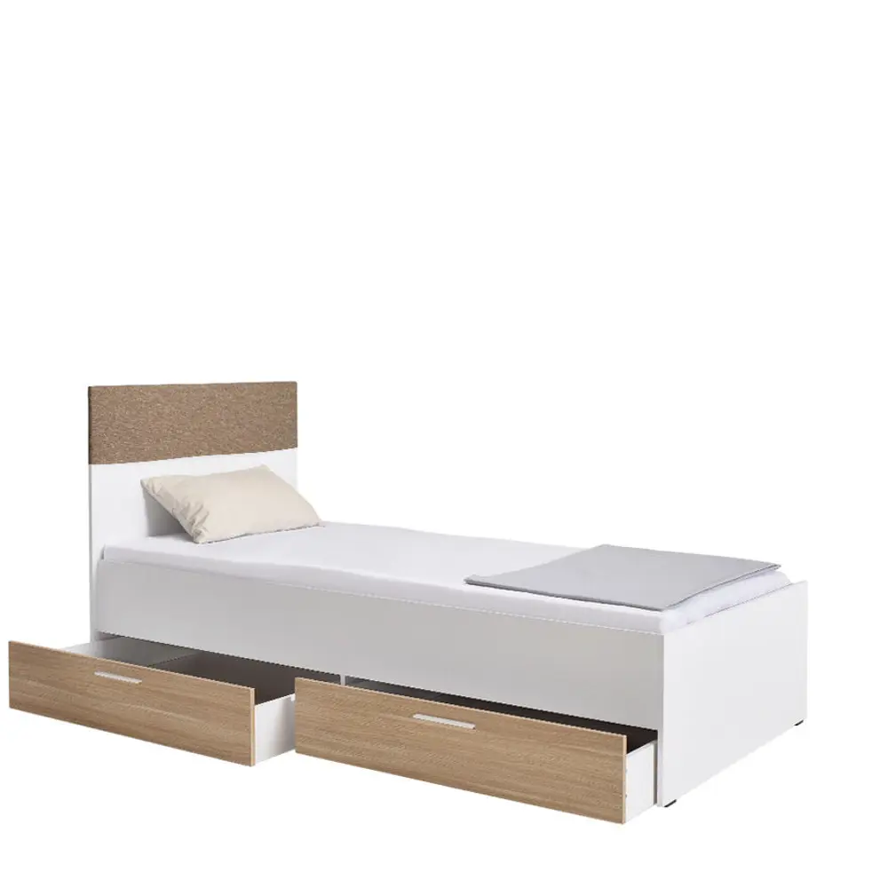 Фото 2 Кровать Adore Base Series 110x105x204 см ДСП цвет итальянский дуб/белый Фото 2 Кровать Adore Base Series 110x105x204 см ДСП цвет итальянский дуб/белый