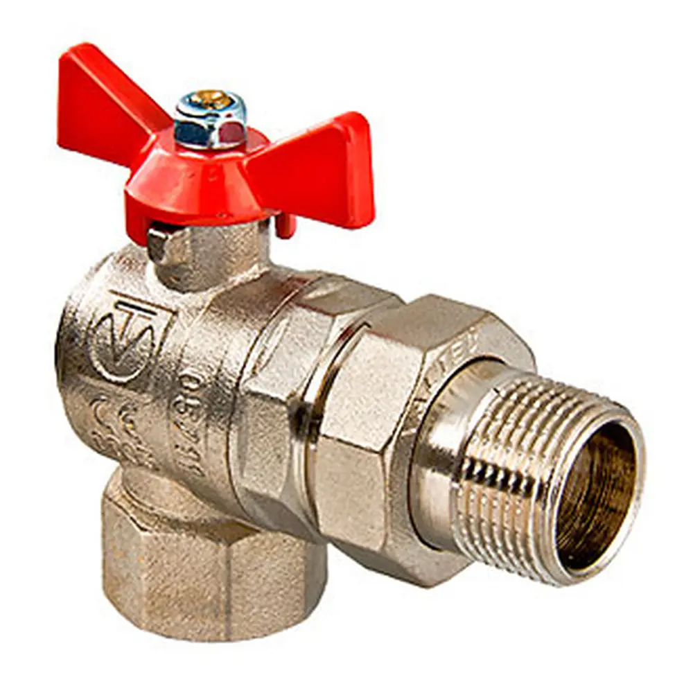 Фото Кран шаровой с американкой угловой Valtec 509460 PN40 3/4" ВР-НР латунь ручка бабочка Фото Кран шаровой с американкой угловой Valtec 509460 PN40 3/4" ВР-НР латунь ручка бабочка