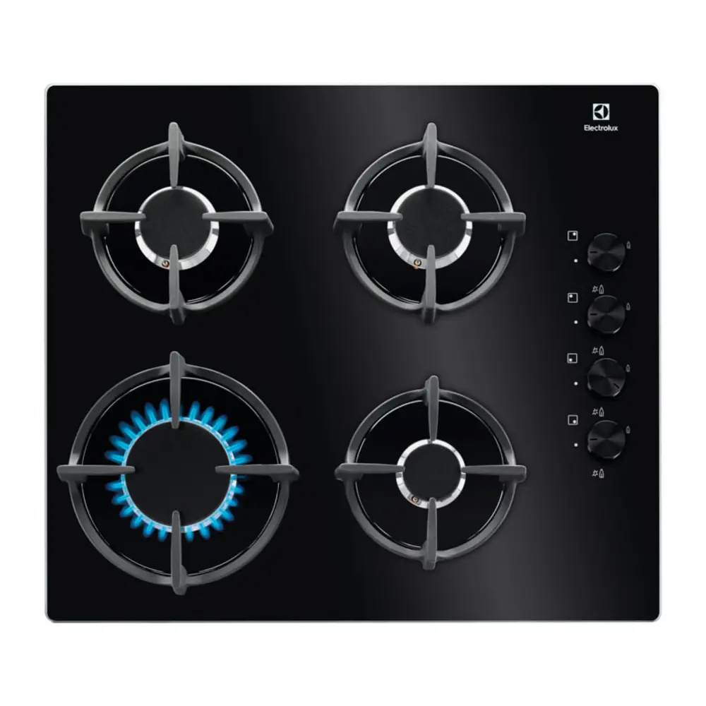 Фото Газовая варочная панель Electrolux EGG6407K 59 см 4 конфорки цвет черный 462280