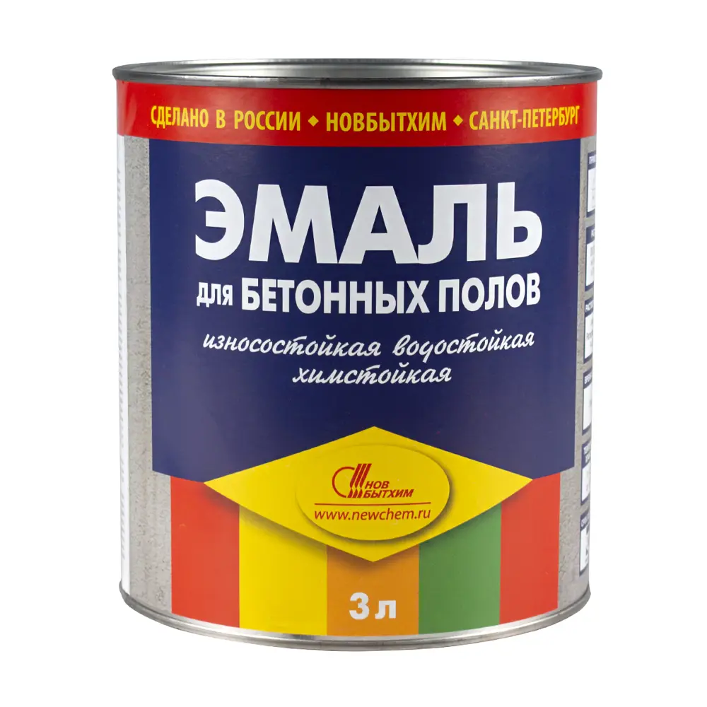 Фото Эмаль для бетонных полов Новбытхим 3 л желто-коричневая Фото Эмаль для бетонных полов Новбытхим 3 л желто-коричневая