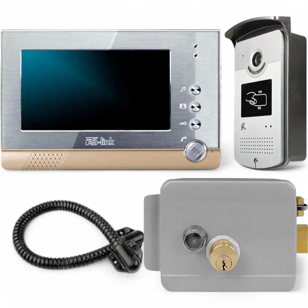 Фото Комплект видеодомофона Ps-link KIT-VD07R-ID-MG 7" цвет белый Фото Комплект видеодомофона Ps-link KIT-VD07R-ID-MG 7" цвет белый