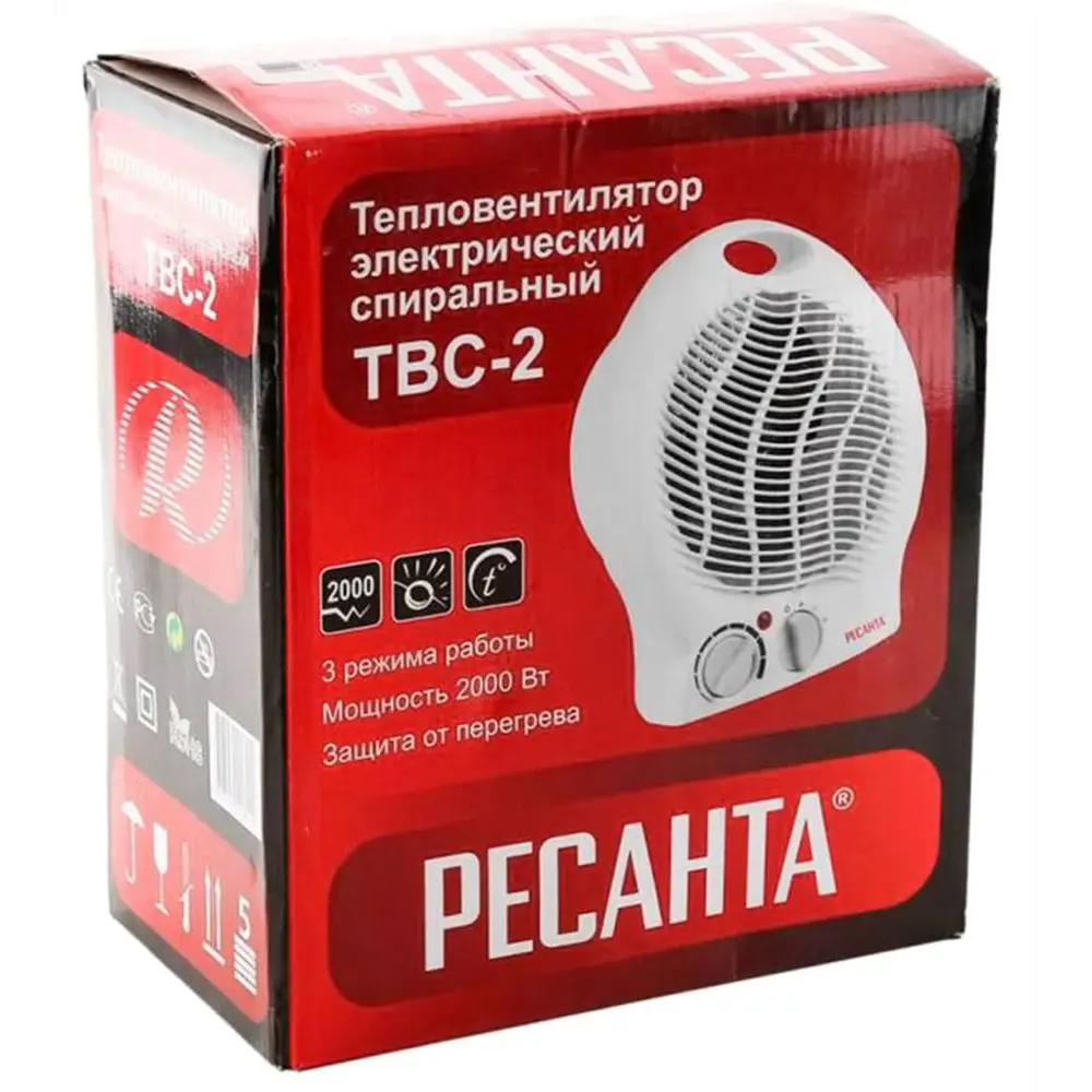 Фото 7 Тепловентилятор спиральный электрический Ресанта ТВС-2 с механическим термостатом 2000 Вт Фото 7 Тепловентилятор спиральный электрический Ресанта ТВС-2 с механическим термостатом 2000 Вт