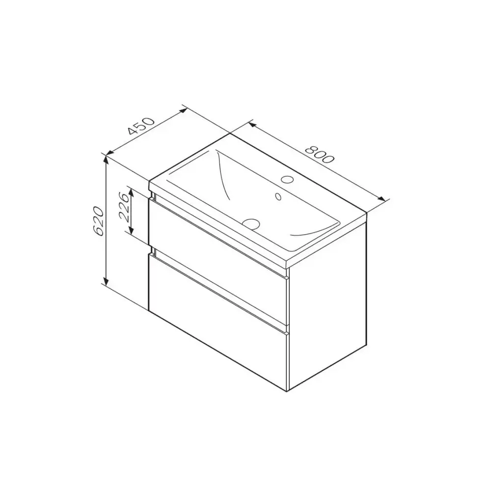 Фото 8 Тумба под раковину подвесная Am.pm M88-FHX0802BM-WCC0802WG64 77см цвет черный, с раковиной