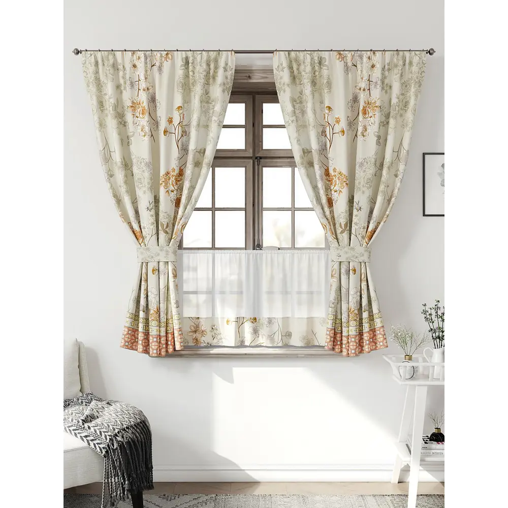 Фото Комплект штор Comfy way Иномик - 65 CW705065-160 на шторной ленте 160x150 см цвет бежевый Фото Комплект штор Comfy way Иномик - 65 CW705065-160 на шторной ленте 160x150 см цвет бежевый